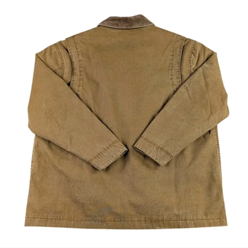 Levi’s Canvas Barn Coat Chore Jacket Flannel Lined Corduroy Collar Men’s L  F319
